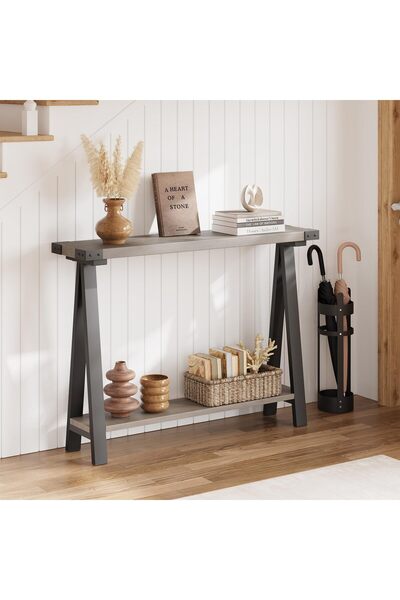 Garvee Console Table for Entryway, 2-Tier Entry Table with Storage, 110cm Nar...