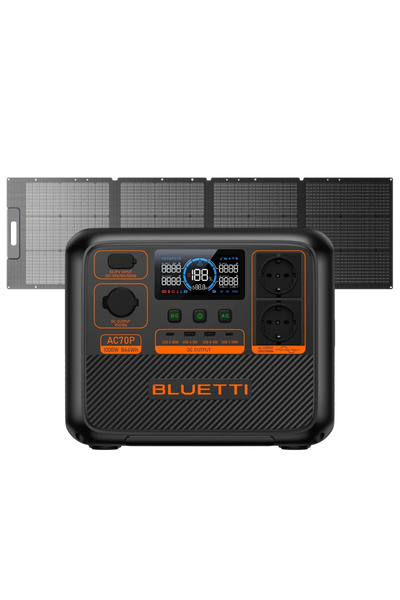 Bluetti AC70P UPS 864Wh + 200W Güneş Panel Taşınabilir Güç Kaynağı