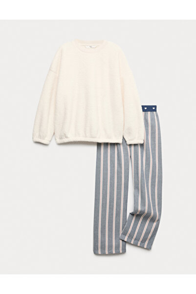 Marks & Spencer Borg Çizgili Pijama Takımı (6–16 Yaş)