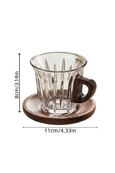 EHOME Glass Coffee Mugs with Handles, 5.4oz (160ML) Clear Coffee Cups for Cap...