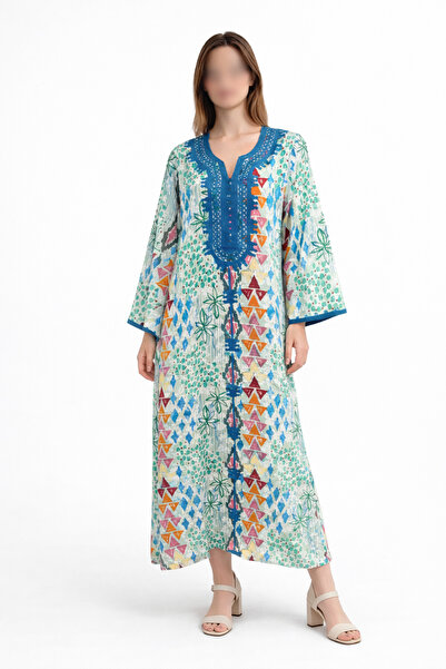 RONZA Women's jalabiya with chest embroidery