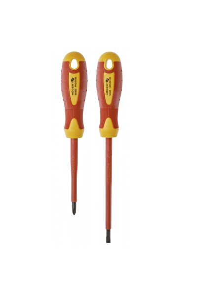 Hogert Set de 2 șurubelnițe, Hogert, izolate, 1000 V, oțel S2, cruce, drepte