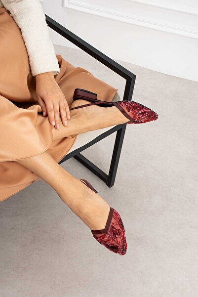 CICIKIZ Elvan, Low Heeled Jurdan Bottom Shoes with Back Rubber Detail