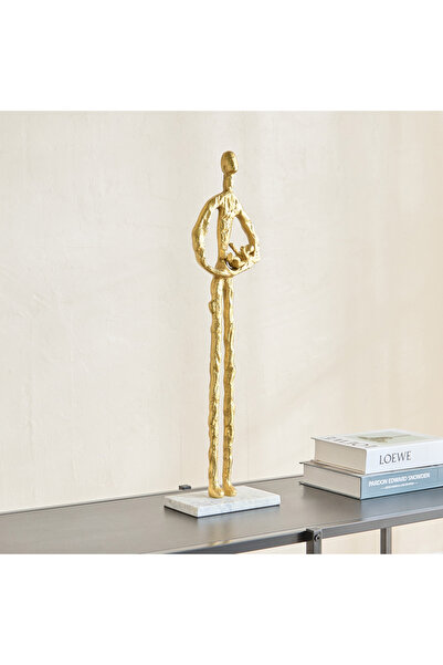 Generic Stafford Liv Aluminium Mother-Child Decorative Accent with Marble Bas...