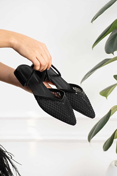 CICIKIZ Star, Stone-Embellished Mesh Upper with Back Rubber Detailing Evening...