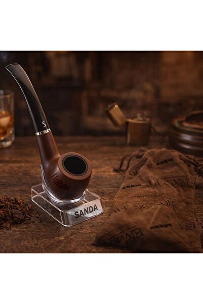 Bk Gift Kişiye Özel SD-109A Kutulu Kılıflı Büyük Boy Gemici Pipo – Bakalit Gö...