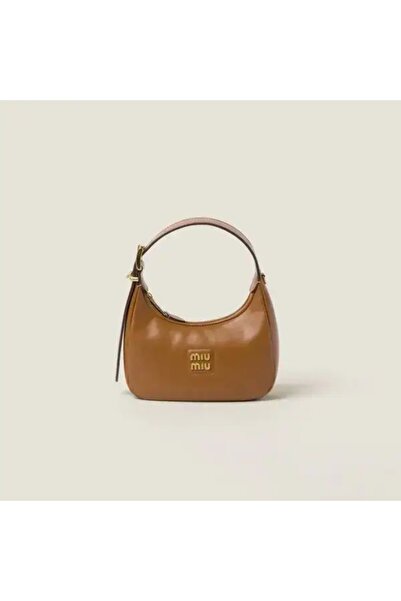 Miu Miu Leather Hobo Bag In Leather With Gold-Tone Hardware