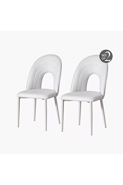 Generic كرسي طعام من خشب السرو - طقم من قطعتين