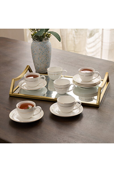 Generic طقم فنجان وصحن من الخزف الصيني الجديد من أوركيد - 90 مل