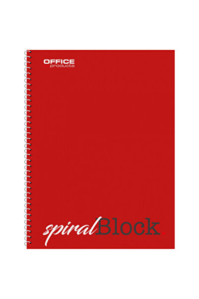 OFFICE products Caiet spiralat, A4, 80 de coli - 70g/m², coperți cartonate, roșu