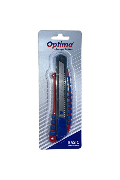 Optima Basic Cutter, 18mm SK7 Blade, Metal Rail, ABS with Rubber Grip