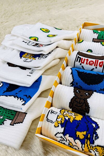 İbrahim Berk Men's Women's Socks Socket Long Socks Women's Colorful Patterned...