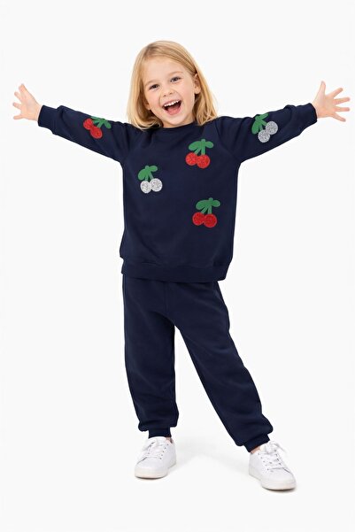 CiciTime Çocuk Modası Set pentru fete cu pantaloni largi și broderie cu cireș...