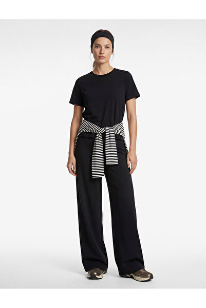 Koton Αθλητικό μπλουζάκι από βαμβάκι εφαρμοστό με κοντό μανίκι με λαιμόκοψη