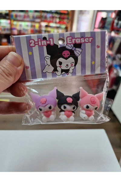 Timon SİLGİ VE KALEM BAŞLIĞI KUROMİ ŞEKİLLİ 3'LÜ SET