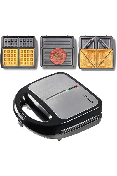 CROWNLINE SM-441 2-Slice Sandwich Maker with 3 Detachable Plates