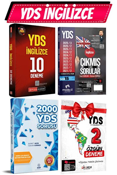 Pegem Akademi Yayıncılık 2026 Pegem YDS 10 Deneme+Modadil YDS İngilizce Çıkmı...