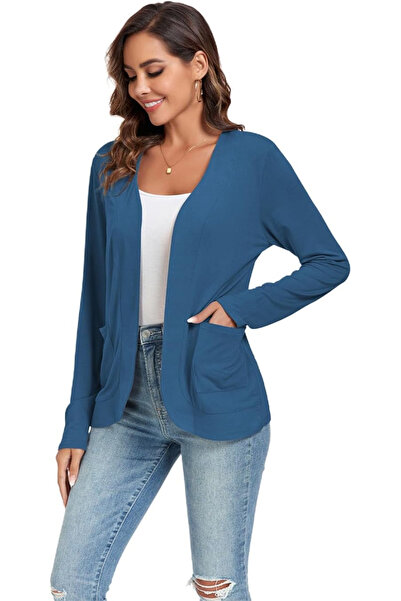 OEM Long-sleeved slim blouse, cardigan for women, Blue S
