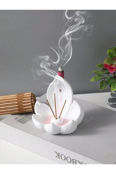MeviDecor Geri Akış Lotus Tütsülük 10x10 cm – Tütsü Tutucu | Tütsü Hediyeli |...
