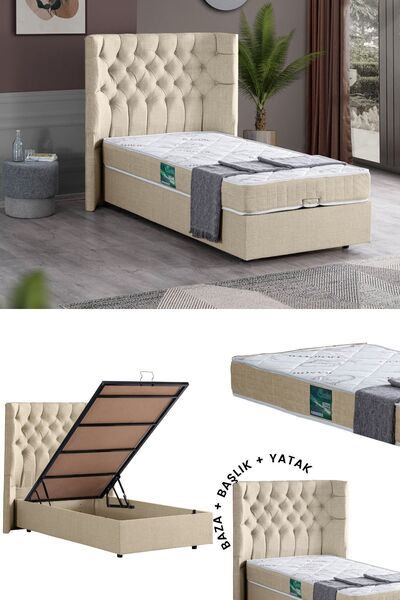 Setay Matilda Tek Kişilik Baza Başlık Comfort Yatak Seti - Krem