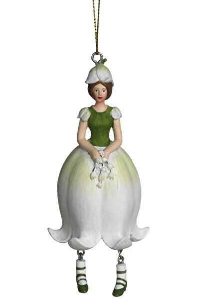 DecoDepot Flower Girl Lily of the Valley Figurine with Hanger, 11 cm