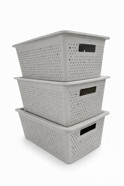 Trend Maison Multi-Purpose Organizer 4 L. Storage Box with Plastic Lid 3 Piec...