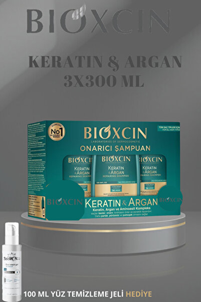 Bioxcin Keratin & Argan Onarıcı Şampuan Yıpranmış ve Hasar Görmüş Saçlar 3X30...