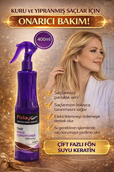 Fixlay PROTEIN NANO KERATIN ÇİFT FAZLI KERATIN ONARICI BAKIM SPREYI 400 ML