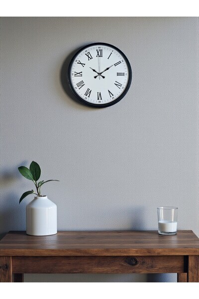TEKNO 36 Cm Siyah Roma Rakamlı Duvar Saati
