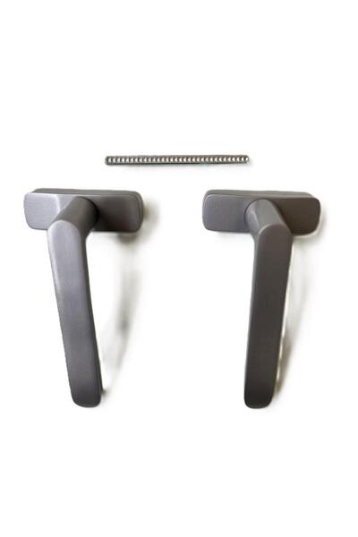 KATAR مقبض باب من الألومنيوم مزود بزنبرك ضغط طويل باللون الرمادي المؤكسد