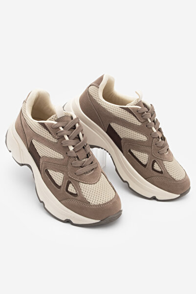 Marjin Women's Sneaker High Thick Sole Multi-Piece Lace-Up Sports Shoes Volin...