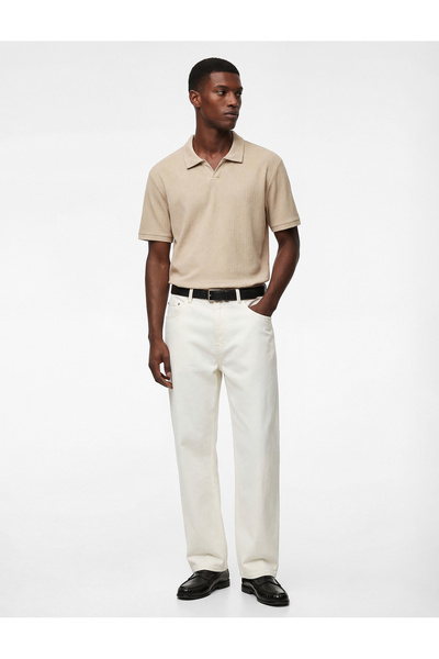 Koton Regular Fit Kısa Kollu Dokulu Polo Yaka Tişört
