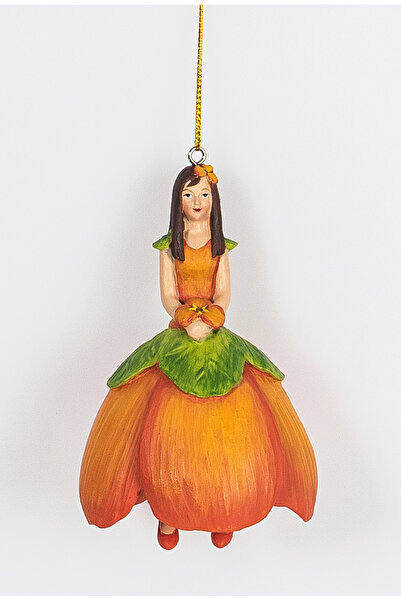 DecoDepot Figurina cu agatatoare Flower Girl Nasturel, 11 cm