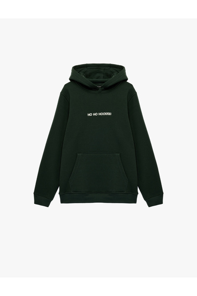 Koton Hanorac cu mânecă lungă, buzunar cangur și broderie tematică de Anul No...