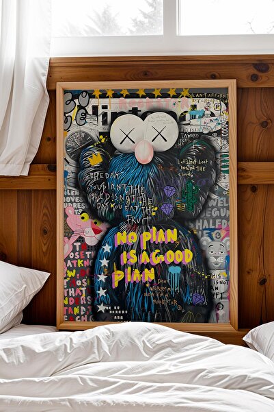 Saturn No Plan Is a Good Plan Framed Painting Kaws Bff Pink Panther Cafe and ...