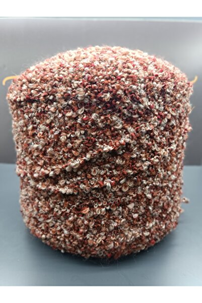 Pİ Yarn Penlope Iri Buklet Red Grey Hand Knitting Yarn 523No 500Gr