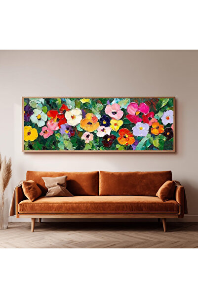 Dekorsiahome Ahşap Çerçeveli Panoramik Oturma Odası Salon Tablosu UZ0200