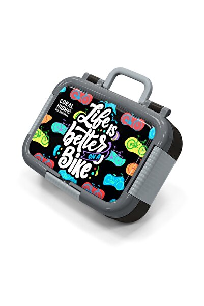 Coral High Kids Black Lets Play Stainless Steel Lunch Box 39143