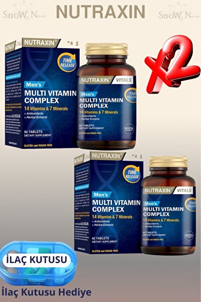 Nutraxin Mens Multi Vitamin Complex (14 Vitamin - 7 Mineral) 60 Tablet 2 ADET...