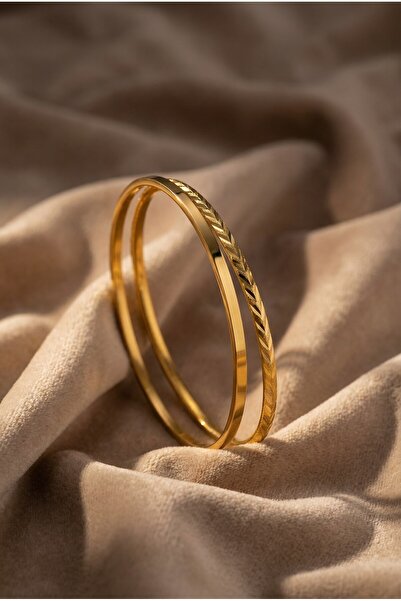 FerizZ Altın Kaplama İmitasyon Başak Ajda Bilezik Ve 2mm Kibrit Çöpü Bilezik ...