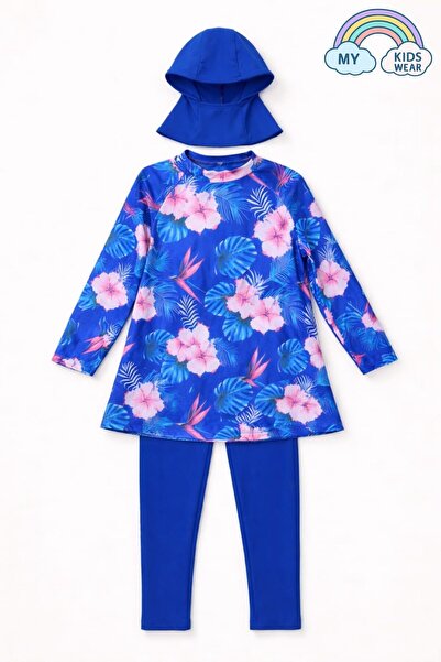 My Kids Wear طقم ملابس سباحة إسلامية للبنات 3 قطع (توب + ليجنز + قبعة) 12568