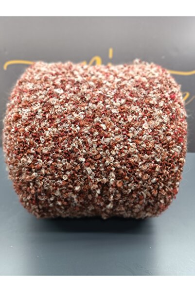 Pİ Yarn Penlope Iri Buklet Red Grey Hand Knitting Yarn 523No 500Gr