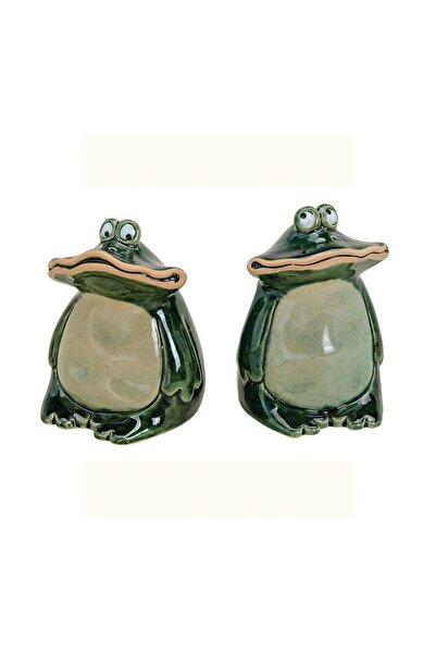 DecoDepot Figurina broscuta ceramica, verde, 7x10x7 cm