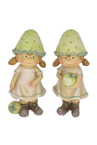 DecoDepot Girl figurine with strawberry hat, 4x4x9.5 cm