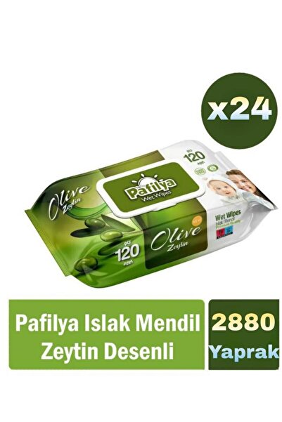 Pafilya Zeytin Desenli Islak Havlu Mendil 24x120 (2880 Yaprak)