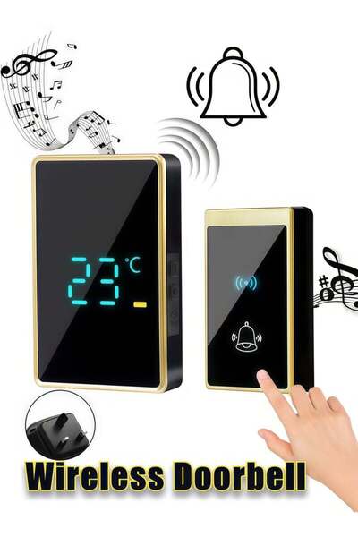 Generic Wireless Doorbell,IP44 Waterproof Wireless Doorbell,with LED Weather ...