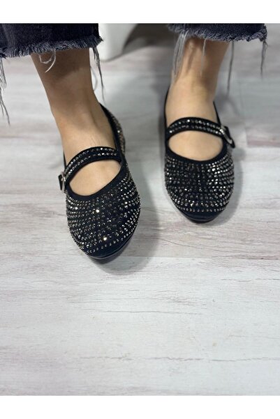 KAYGISIZ AYAKKABI Sequined Silvery White Sequined Buckle Detailed Women's Sty...