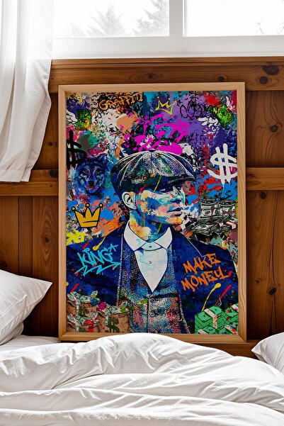 Saturn Peaky Blinders Thomas Shelby Framed Painting Make Money Graffiti New W...