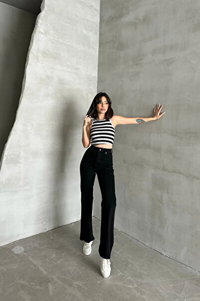 sion jeans Julia 90's Asya X Siyah Palazzo Loose Straight Fit Jean Women's Ly...