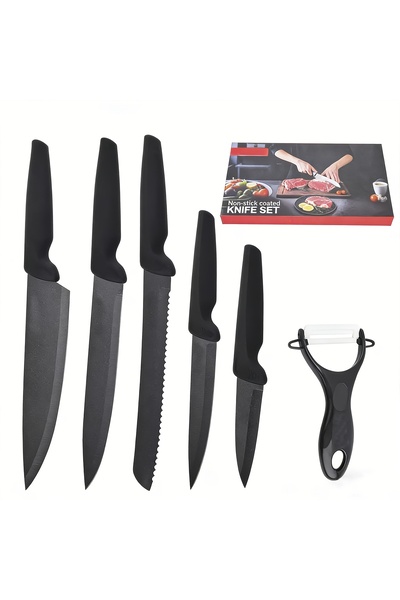 Generic 6-piece non-stick kitchen knife set, easy to clean, special for cutti...